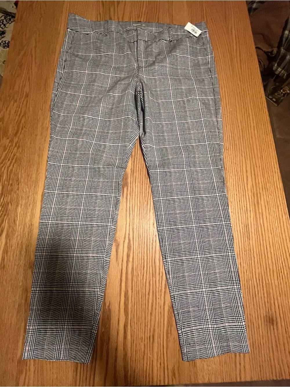Old Navy Women’s Pixie Plaid Dress Pants Size 16 Stretch Slim Skinny Mid Rise 28